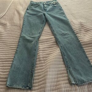 Vintage Good American Jeans straight leg split @ankle.Size 2/26. Mild distressed